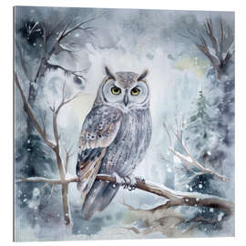 Gallery Print Eule im Winterwald