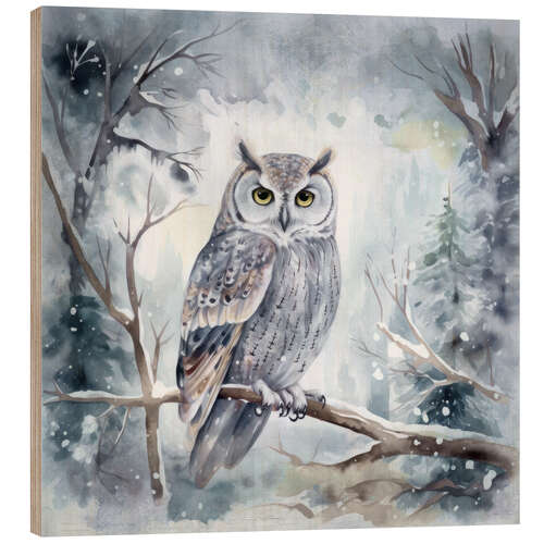 Trebilde Owl in the winter forest