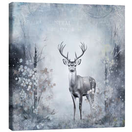 Canvas print Hirsch im Winterwald - Andrea Haase