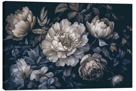 Lienzo Baroque flowers, ivory blue - Andrea Haase