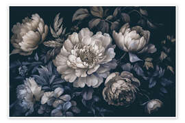 Billede Baroque flowers, ivory blue - Andrea Haase