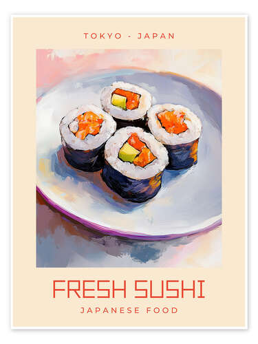 Poster Fresh Sushi - Japanese Food