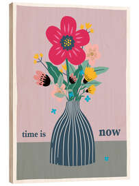 Wood print Time is now - Heyduda
