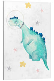 Alubild Dinosaurier im Weltraum I
