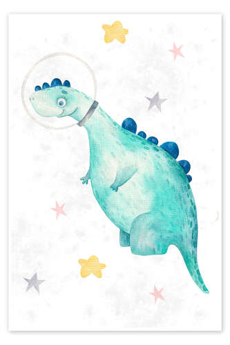 Poster Dinosaur in space I