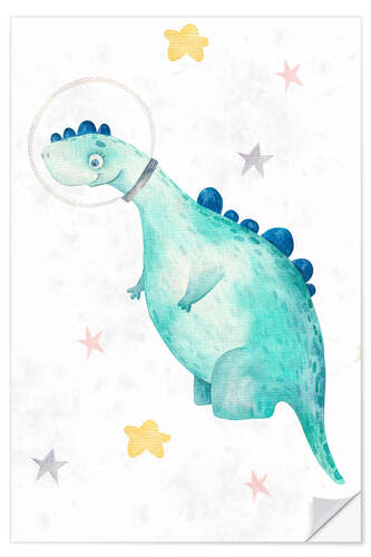 Autocolante decorativo Dinosaur in space I
