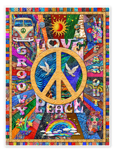 Póster Retro Hippy Quilt