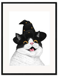 Gerahmter Kunstdruck Halloween-Katze