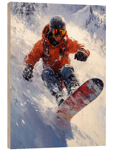Wood print Shredding the Peaks