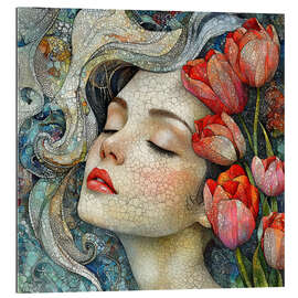 Stampa su plexi-alluminio Crimson Petals, Gentle Soul