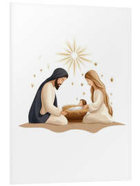 Hartschaumbild Stille Nacht, heilige Geburt