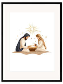 Gerahmter Kunstdruck Stille Nacht, heilige Geburt