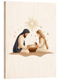 Stampa su legno Silent Night, Sacred Birth - DejaReve