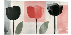 Aluminium print Three Tulips