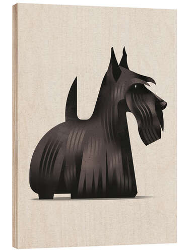 Wood print Scottish Terrier