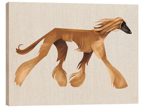 Trätavla Afghan Hound