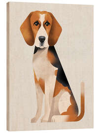 Wood print Beagle
