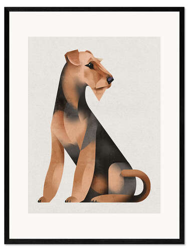 Ingelijste kunstdruk Airedale Terrier