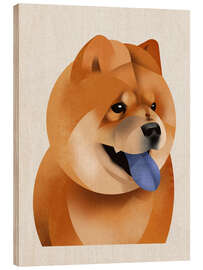 Wood print Chow Chow