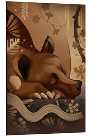 Tableau en aluminium Brown bear in winter sleep - Dieter Braun