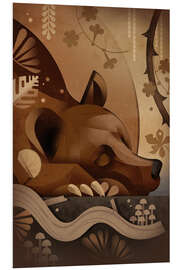 Hartschaumbild Braunbär im Winterschlaf - Dieter Braun