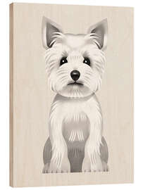 Wood print West Highland Terrier