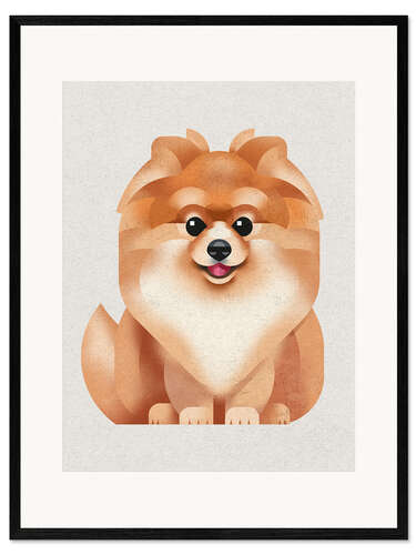 Impression artistique encadrée Pomeranian Dog