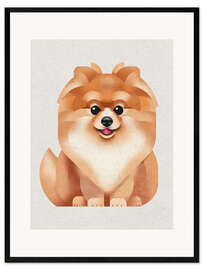 Impression artistique encadrée Pomeranian Dog