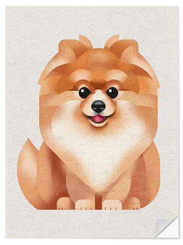 Muursticker Pomeranian Dog