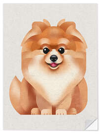 Muursticker Pomeranian Dog