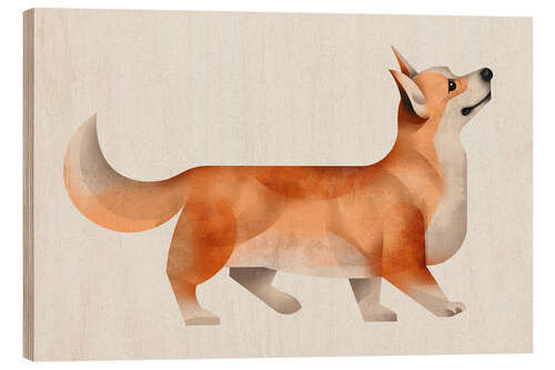 Trätavla Corgi
