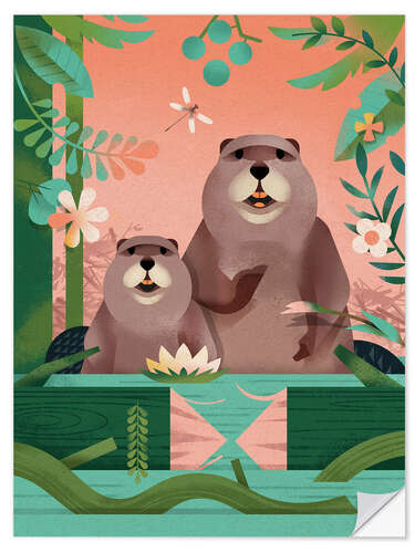 Sticker mural Beaver