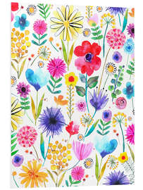 Tableau en PVC Colourful Spring Garden Flowers