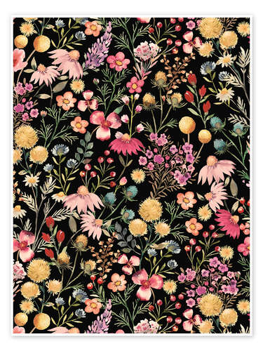 Poster Dark Floral Botanical