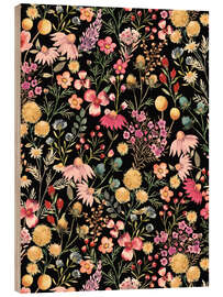 Holzbild Dark Floral Botanical - Ninola Design