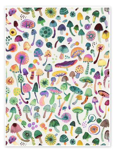 Poster Mushrooms Psychedelic Trippy Forest