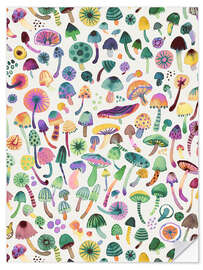 Wandsticker Pilze Psychedelisch Trippy Wald