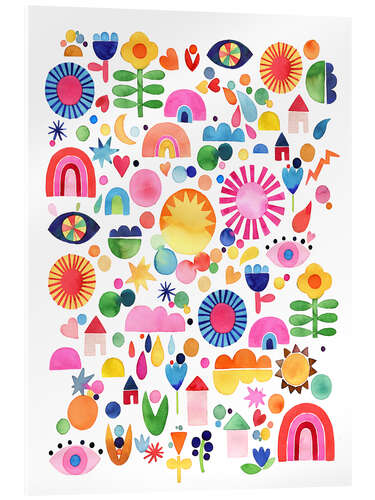 Quadro em acrílico Colourful world life