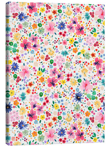 Quadro em tela Millefleurs Colourful Flowers Pink