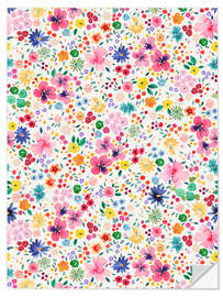 Wandsticker Millefleurs Bunte Blumen