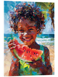 Acrylic print Watermelon on beach day