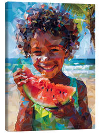 Canvas print Watermelon on beach day