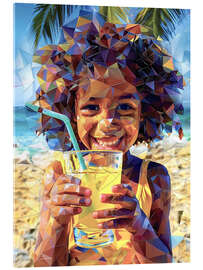 Cuadro de metacrilato Girl with Lemonade on the Beach