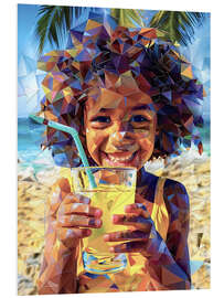 Bilde på skumplate Girl with Lemonade on the Beach