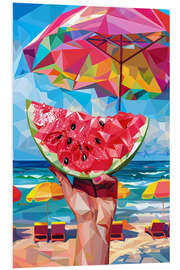 Foam board print Watermelon on the beach - Maria Tuzhilkina