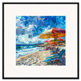 Gerahmter Kunstdruck Blaues Meer, blauer Himmel