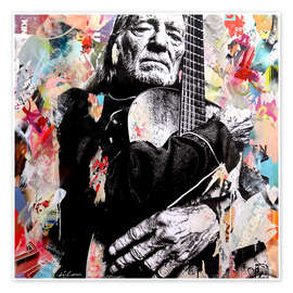 Plakat Willie Nelson - Michiel Folkers