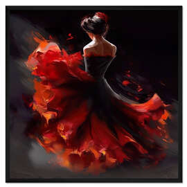 Gerahmter Kunstdruck Flamenco-Tänzerin
