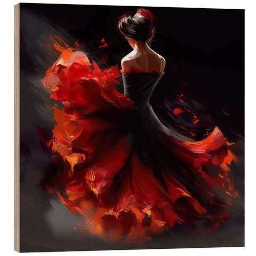 Wood print Flamenco dancer