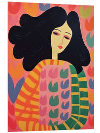 Hartschaumbild Blumen-Frau